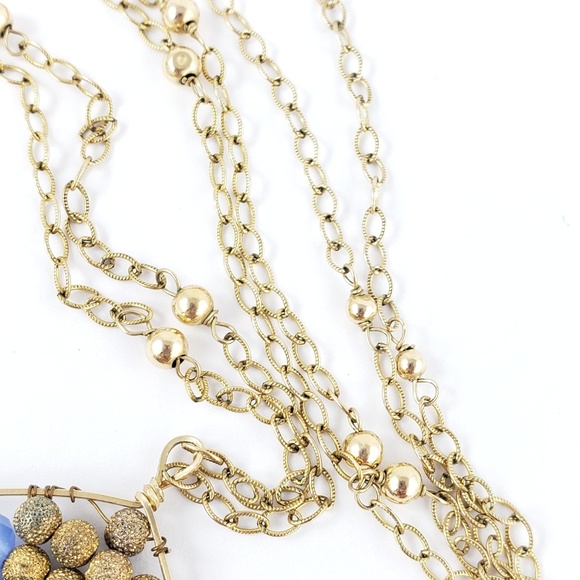 Vintage 14K GF Artisan Necklace Blue Boho Luxe - Picture 7 of 8